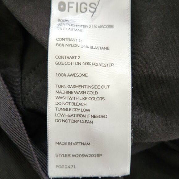 FIGS Zamora Maternity Jogger Scrub Pants, Black, Size XS PETITE, W20SW2016P - Picture 8 of 11